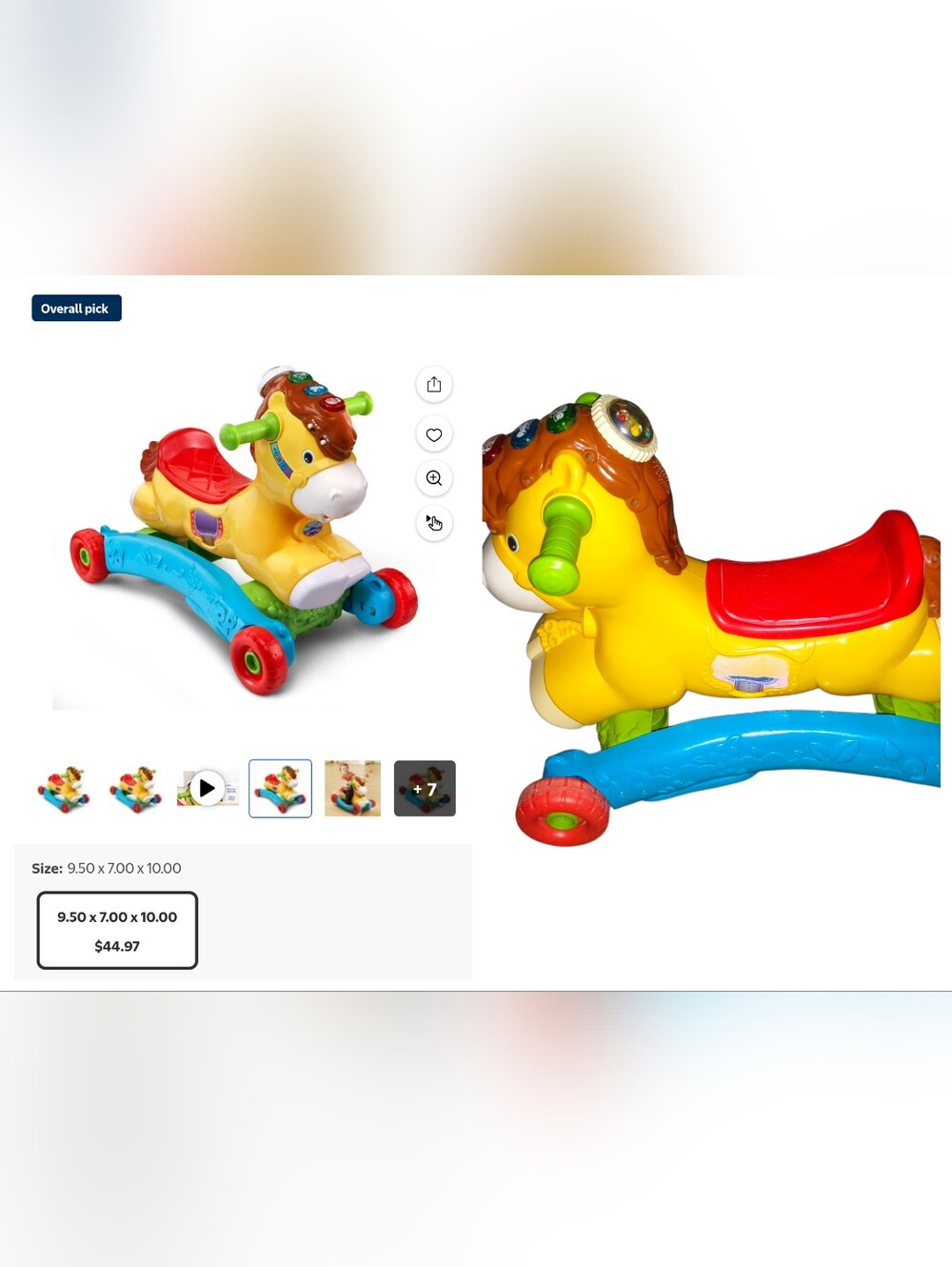 Yellow Ride-On Horse Toy with Red Seat - Kids Toy